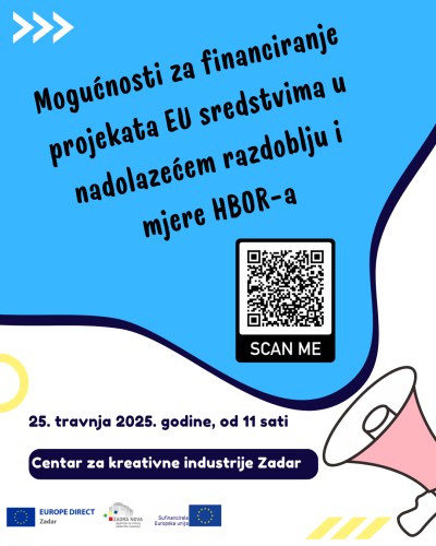 Poziv na informativno događanje „Mogućnosti za financiranje projekata EU sredstvima u nadolazećem razdoblju i mjere HBOR-a“